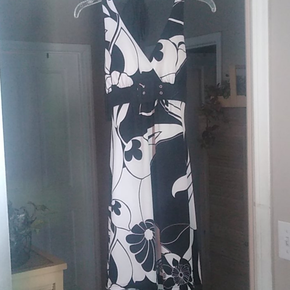 Vanity Black White Dress With Daisy's